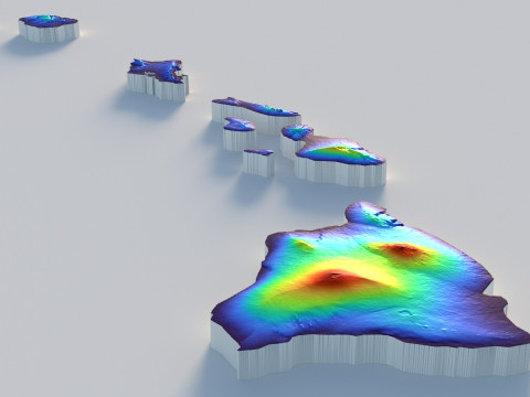 Hawaii Terrain Map Modèle 3D