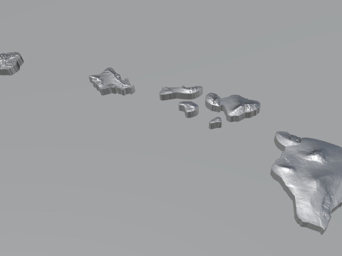 Hawaii Terrain Map Modèle 3D