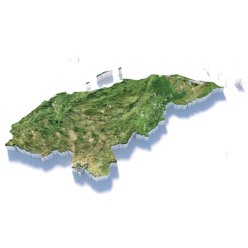 Mapa terenu Hondurasu Model 3D .c4d .max .obj .3ds .fbx .stl .blend 