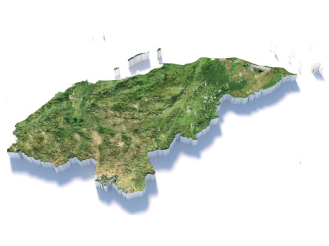 Honduras Terrain Map 3D Model