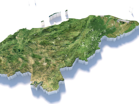 Honduras Terrain Map 3D Model