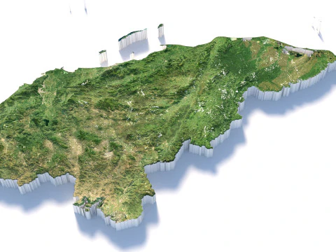Mapa terenu Hondurasu Model 3D