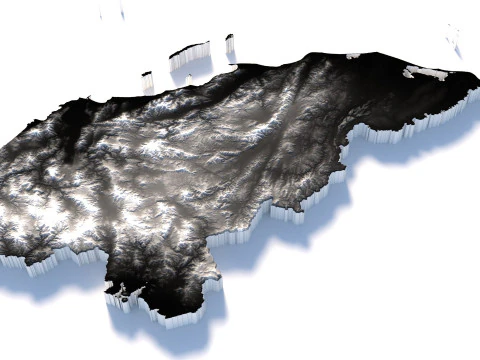 Mapa terenu Hondurasu Model 3D