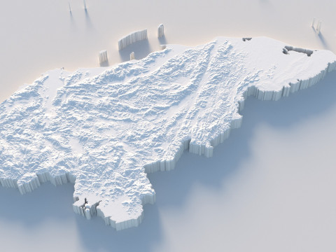 Honduras Terrain Map 3D Model