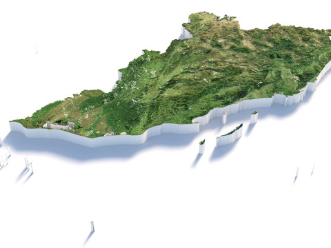 Honduras Terrain Map 3D Model