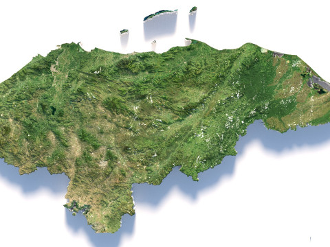 Honduras Terrain Map 3D Model