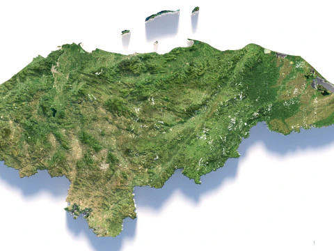 Mapa terenu Hondurasu Model 3D