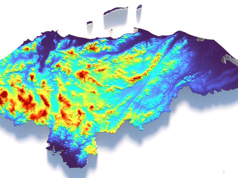 Mapa terenu Hondurasu Model 3D