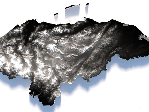 Mapa terenu Hondurasu Model 3D
