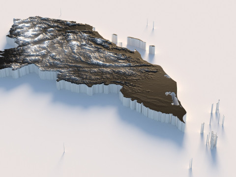 Honduras Terrain Map 3D Model