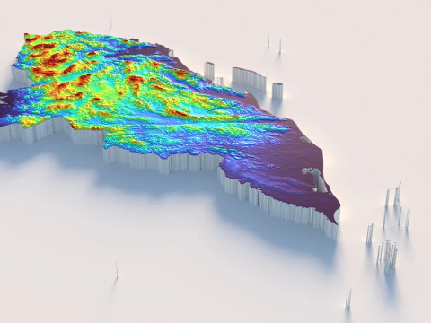 Mapa terenu Hondurasu Model 3D