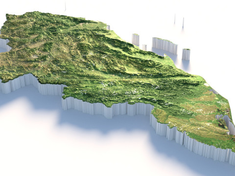 Honduras Terrain Map 3D Model