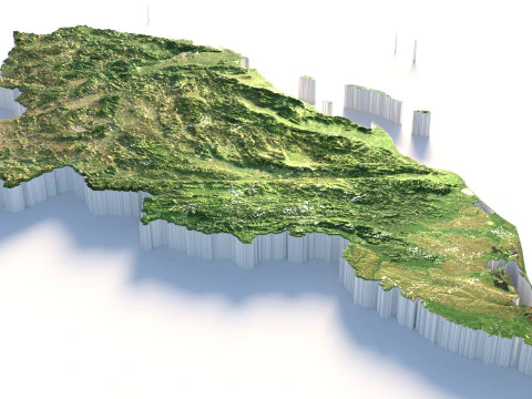 Mapa terenu Hondurasu Model 3D