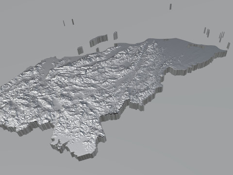 Honduras Terrain Map 3D Model