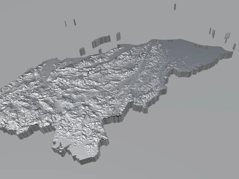 Mapa terenu Hondurasu Model 3D