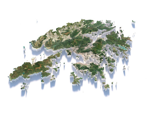 Hong Kong terrain map 3D Model
