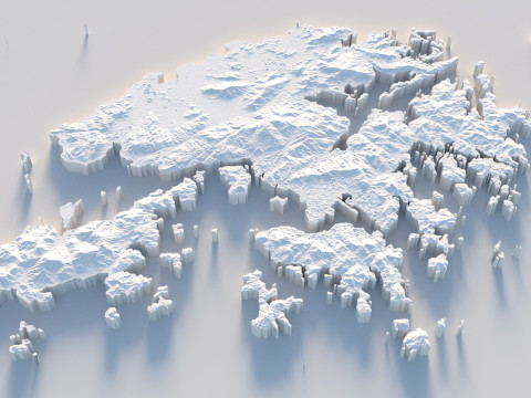 Hong Kong terrain map 3D Модель