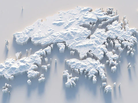 Hong Kong terrain map 3D Model