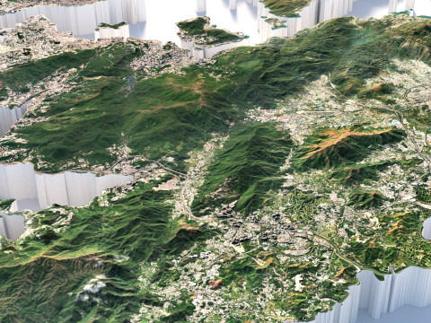 Hong Kong terrain map 3D Модель