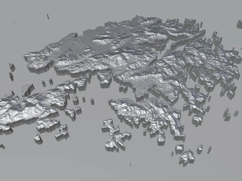 Hong Kong terrain map 3D Model