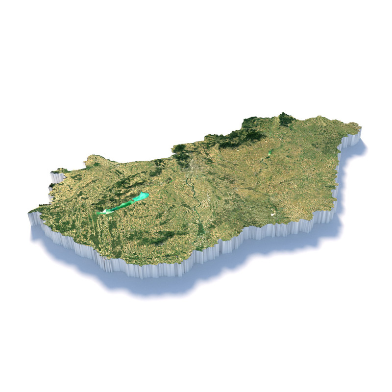 Hungary Magyarorszag Terrain Map Modèle 3D .c4d .max .obj .3ds .fbx .stl .blend