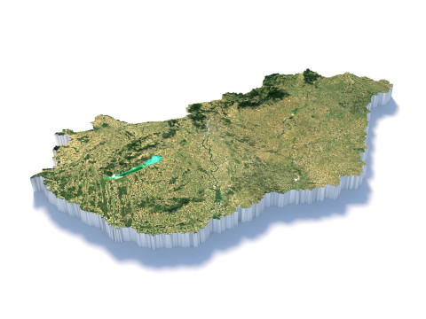 Hungary Magyarorszag Terrain Map Modello 3D