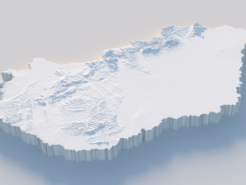Hungary Magyarorszag Terrain Map Modèle 3D