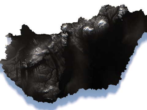 Hungary Magyarorszag Terrain Map Modèle 3D