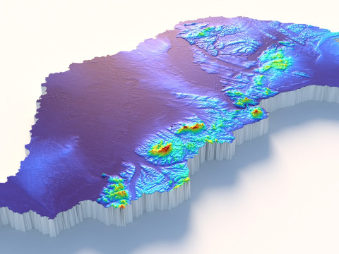 Hungary Magyarorszag Terrain Map Modèle 3D