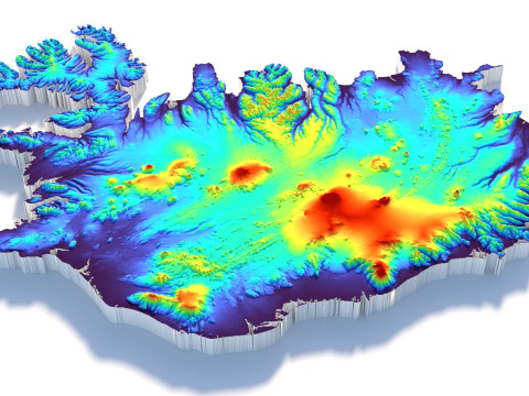 Iceland Terrain Map 3D Model