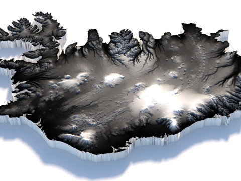 Iceland Terrain Map 3D Model