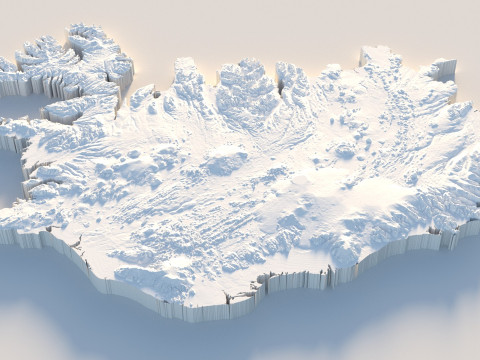 Iceland Terrain Map 3D Model