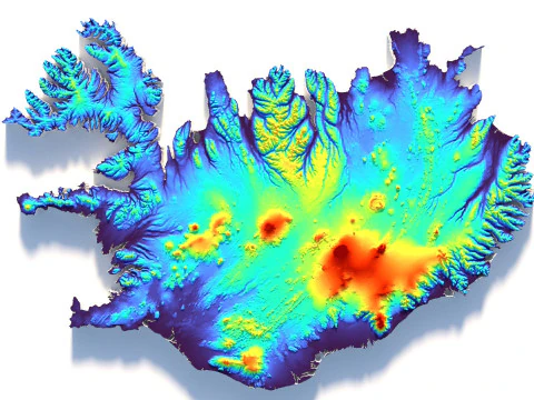 Iceland Terrain Map 3D Model