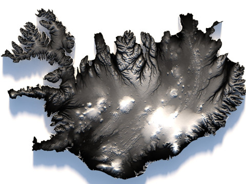 Iceland Terrain Map 3D Model