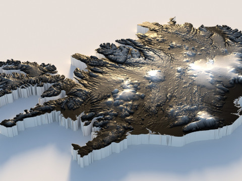 Iceland Terrain Map 3D Model