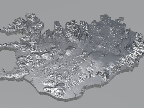 Iceland Terrain Map 3D Model