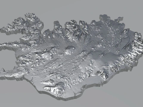 Iceland Terrain Map 3D Model