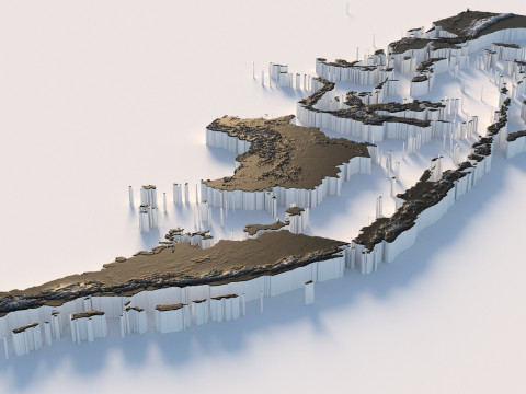 Indonesia Terrain Map Modèle 3D