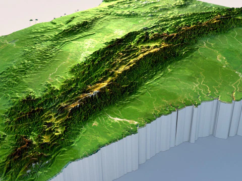 Indonesia Terrain Map 3D Model