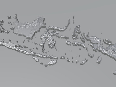 Indonesia Terrain Map Modèle 3D