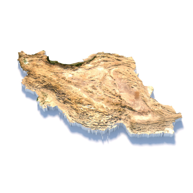Iran Terrain Map Modelo 3D .c4d .max .obj .3ds .fbx .stl .blend 