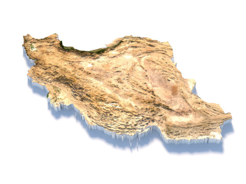 Iran Terrain Map 3D Model