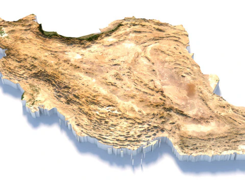 Iran Terrain Map 3D Model