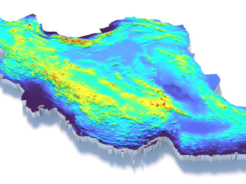 Iran Terrain Map Modelo 3D
