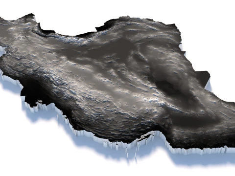 Iran Terrain Map 3D Model