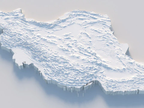 Iran Terrain Map 3D Model