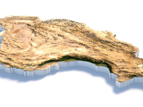 Iran Terrain Map 3D Model