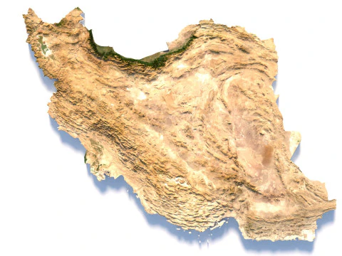 Iran Terrain Map 3D Model
