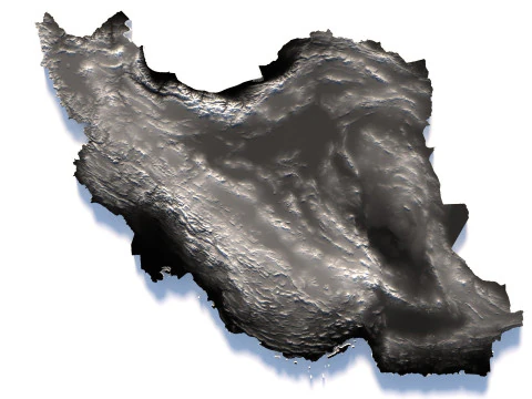 Iran Terrain Map 3D Model
