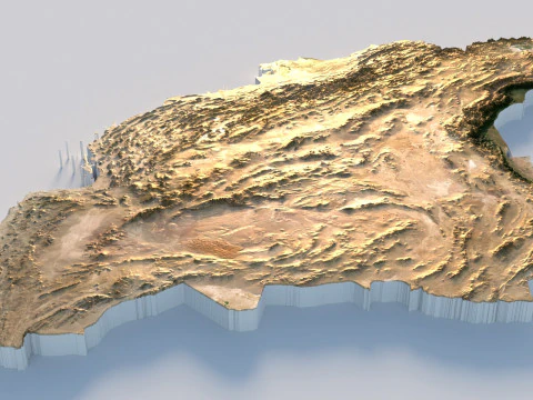 Iran Terrain Map 3D Model
